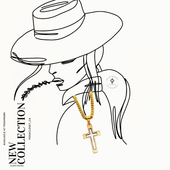 Stainless Steel Cross Pendant Chain Necklace - Picture 2 of 2